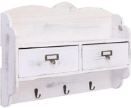 Wall hanger white 50 × 10 × 34 cm wood - Coat Hanger