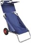 Skládací přenosný plážový vozík s kolečky, modrý - Vozík