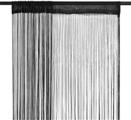 Šnúrkové záclony, 2 ks, 100x250 cm, čierne - Záves