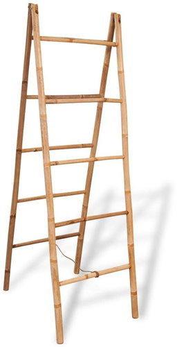 Dvojitý žebřík na ručníky s 5 příčlemi bambusový 50x160 cm - Towel Rack - Main image