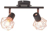 Ceiling Light with 2 Spotlights, E14, Black and Copper - Ceiling Light