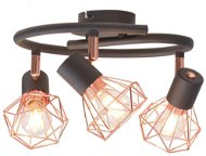 Ceiling Light with 3 Points, E14, Black and Copper - Ceiling Light