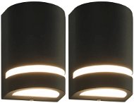 Venkovní nástěnná svítidla 2 ks 35 W černá půlkruhová - Nástěnná lampa