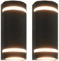 Venkovní nástěnná svítidla 2 ks 35 W černá půlkruhová - Nástěnná lampa