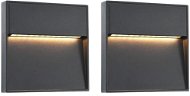 Outdoor LED wall lights 2 pcs 3 W black square - Wall Lamp
