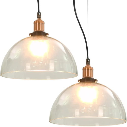 Suspension Light 2 pcs Transparent Round 30cm E27 - Ceiling Light - Main image