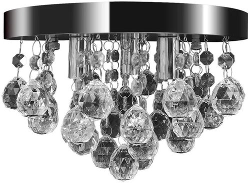 Suspension Ceiling Light Crystal Chandelier Chrome - Ceiling Light - Main image