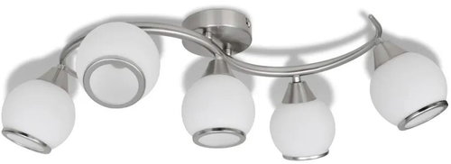 Ceiling Light with Glass Shade  on Corrugated Rail - Ceiling Light - Main image