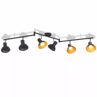 Ceiling Lamp for 6 Bulbs E27, Black-gold - Ceiling Light