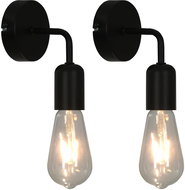 Wall Lights 2 pcs with Incandescent Bulbs 2 W Black E27 - Wall Lamp
