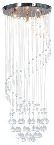 Ceiling Light with Crystal Beads, Silver Spiral G9 - Ceiling Light - Main image