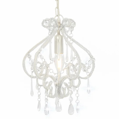 Ceiling Light with Beads White Round E14 - Ceiling Light - Main image