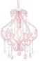 Ceiling Light with Beads, Pink, Round E14 - Ceiling Light