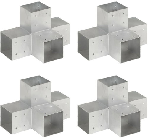 Trámová spojka 4 ks ve tvaru X pozinkovaný kov 101 x 101 mm - Spojka - Main image
