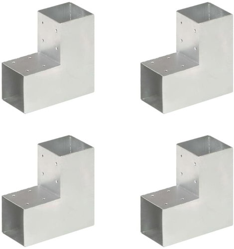 Trámová spojka 4 ks ve tvaru L pozinkovaný kov 91 x 91 mm - Spojka - Main image