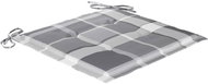Podušky na zahradní židle 6 ks šedé kárované 40x40x4 cm textil - Polstr