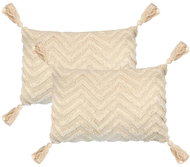 Polštáře 2 ks 40 x 60 cm klikatý design přírodní - Polštář