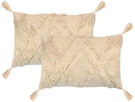 Polštáře 2 ks 40 x 60 cm diamantový design přírodní - Polštář
