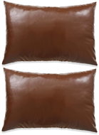 Sada polštářů 2 ks PU, 40 x 60 cm, hnědé - Polštář