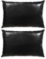 Sada polštářů 2 ks PU, 40 x 60 cm, černé - Polštář