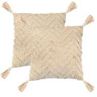 Polštáře 2 ks 45 x 45 cm klikatý design přírodní - Polštář