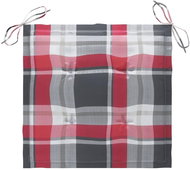 Podušky na zahradní židle 6ks červené kárované 50x50x4cm textil - Polstr