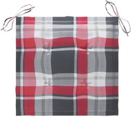 Podušky na zahradní židle 2ks červené kárované 50x50x4cm textil - Polstr