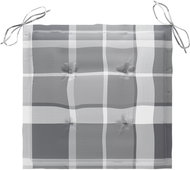 Podušky na zahradní židle 4 ks šedé kárované 50x50x4 cm textil - Polstr