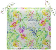 Podušky na zahradní židle 4 ks vzor listů 50 x 50 x 4 cm textil - Polstr