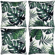 Dekorační polštáře 4 ks vzor listů 50 x 50 cm textil - Polštář