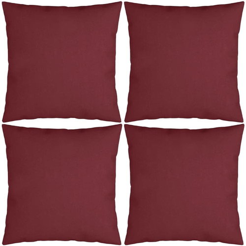 Dekorační polštáře 4 ks vínové 50 x 50 cm textil - Polštář - Main image