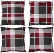 Dekorační polštáře 4 ks červené kárované 50 x 50 cm textil - Polštář