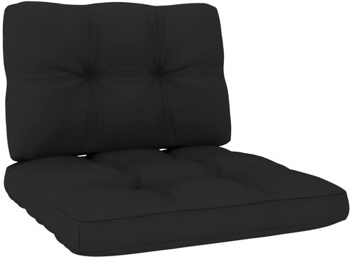 SHUMEE Podušky na pohovku z palet 2 ks, 12 × 60 × 60 cm, černá - Polstr - Main image