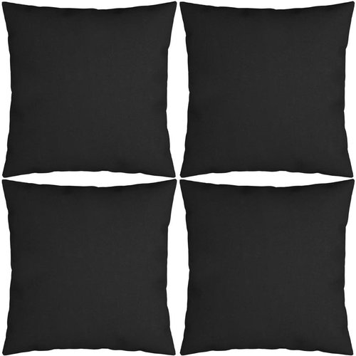 Dekorační polštáře 4 ks černé 60 x 60 cm textil - Polštář - Main image