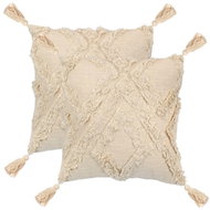 Polštáře 2 ks 60 x 60 cm diamantový design přírodní - Polštář