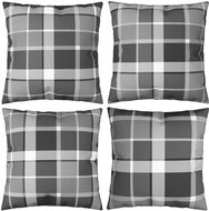 Dekorační polštáře 4 ks šedé kárované 60 x 60 cm textil - Polštář