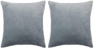 Sada polštářů 2 ks velur 60 x 60 cm šedé - Polštář