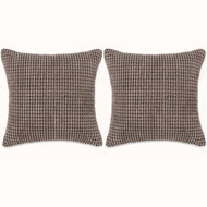 Sada polštářů 2 ks velur, 60 x 60 cm, hnědé - Polštář
