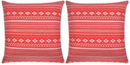 Povlak na polštář 2 ks, plátno, aztécký vzor, červený 80x80cm - Povlak na polštář