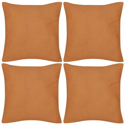 4 oranžové povlaky na polštářky bavlna 80 x 80 cm - Povlak na polštář - Main image