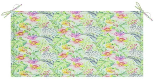 Poduška na zahradní lavici vzor listů 100 x 50 x 4 cm textil - Polstr - Main image