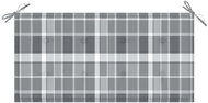 Poduška na zahradní lavici šedá károvaná 100 x 50 x 4 cm textil - Polstr