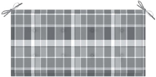 Poduška na zahradní lavici šedá károvaná 100 x 50 x 4 cm textil - Polstr - Main image