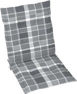 Podušky na zahradní židle 2 ks šedé kárované 100 x 50 x 4 cm - Polstr