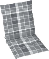 Podušky na zahradní židle 4 ks šedé kárované 100 x 50 x 4 cm - Polstr