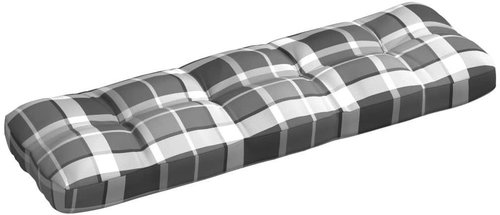 Poduška na zahradní pohovku šedá kostky 120x40x12 cm textil - Polstr - Main image