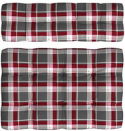 Podušky na pohovku z palet 2 ks červené kárované - Polstr