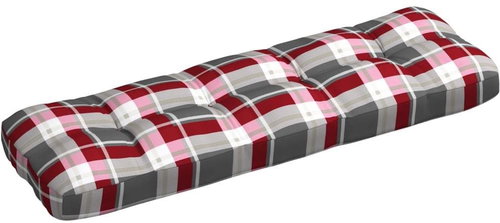 SHUMEE Poduška na zahradní pohovku 12 × 40 × 120 cm, červené kostky - Polstr - Main image