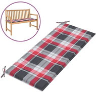Poduška na zahradní lavici červená károvaná 120x50x4 cm textil - Polstr
