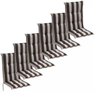 Polstry na zahradní židle 6 ks 120x52 cm tmavý proužek - Polstr